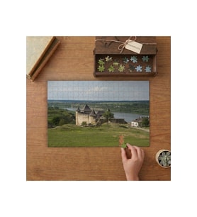 Hotin Kalesi - Nehir - Manzara Tasarımı 240 parça Ahşap Puzzle Ahşap Kutuda MP01433