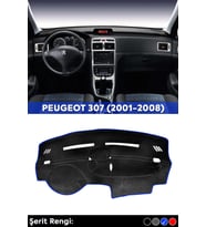 Peugeot 307 (2001-2008) 3d Torpido Koruma Kılıfı - Ön Göğüs Kaplama - Mavi Şerit