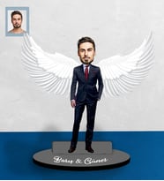 Kişiye Özel Babalar Günü Baba Karikatürlü Ahşap Biblo Model-1