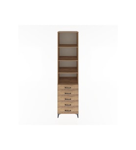 Hyperion Dolap 4 Raflı 5 Çekmeceli 60x44x243 Çam-Çam