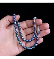 Zirkon Taşlı Gümüş Püsküllü Renk Değiştiren Arpa Kesim His Taşı Tesbih