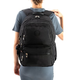 Ultra Hafif Geniş Hacimli Okul Seyahat Spor Sırt Çantası Siyah Model: (571-2D)