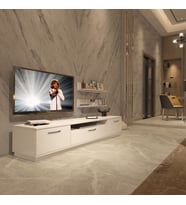 Decoraktiv Trio 4 Mdf Tv Ünitesi Tv Sehpası - Parlak Beyaz