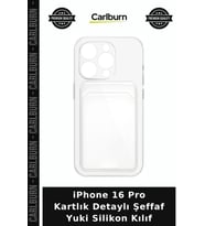 iPhone 16 Pro Kartlık Detaylı Şeffaf Yuki Silikon Kılıf Cep Aksesuarı Telefon Koruma Cihaz Muhafaza
