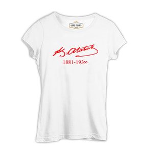 Atatürk - Sonsuz Beyaz Kadın Tshirt