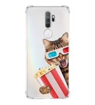 PrintiFy Oppo A9 2020 Uyumlu Kedi 1 Baskılı Şeffaf Köşe Korumalı Antişok Kılıf