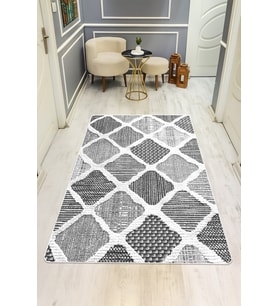 Modern Desenli Dijital Baskı Kaymaz Taban Halı H0237