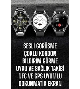 Northcity Akıllı Saat Titreşimli Pusula Nabız ve Tansiyon Ölçer NFC Uyumlu - Sağlık Takibi ve Akıllı Bildirim