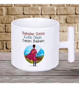 Babalar Günün Kutlu Olsun Canım Babam Yazılı Babalar Gününe Özel T Kupa Bardak