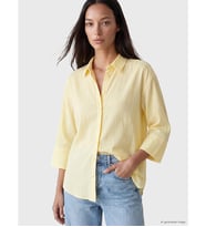 LCW EVERYDAY Sarı Dokulu Oversize Armürlü Kadın Gömlek