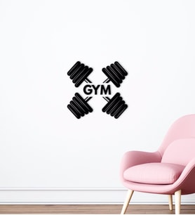 BK Home GYM Tasarımlı Ahşap Duvar Süsü-18 (Siyah)