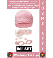 #YüzmeSeti Ayarlanabilir Su Geçirmez Buğu Önleyici Yüzücü Gözlüğü Büyük Beden Silikon Bone İkili Set