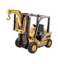 Diecast Oyuncak Metal İnşaat Araçları Hareketli Asansörlü ve Vinç Kancalı Kutulu Metal Forklift