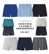 YohannesClub Poplin Boxer Erkek, (Tekli, 2'li, 3'lü ve 5'li Seçenekli) % 100 Pamuklu POPLİN Kumaş Boxer (Model 5)