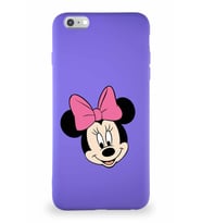 Apple iPhone 6 Plus Soft Premier Kapak Minnie Mouse-C Tasarımlı Silikon Kılıf - Mor (Şeffaf)