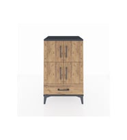 Hyperion Komodin 4 Raflı Tek Çekmeceli 4 Kapaklı 60x44x96 Antrasit-Çam