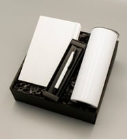 Beyaz Çelik Termos & Beyaz Defter & Beyaz Tükenmez Kalem Hediye Seti
