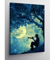 Kanvas Tablo Trombon Çalan Adam