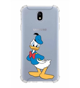 Samsung Galaxy J7 Pro  Köşe Korumalı Antişok Kapak Donald Duck Tasarımlı Şeffaf  Kılıf