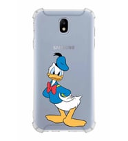 Samsung Galaxy J7 Pro  Köşe Korumalı Antişok Kapak Donald Duck Tasarımlı Şeffaf  Kılıf