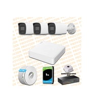 Provzen Hikvision 3 Kameralı 4MP IP Hibrit ColorVu Güvenlik Kamerası Mikrofonlu  Olay Anında bildirim