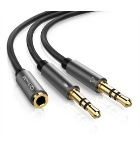 Bilgisayar, Tablet, Telefonlar İçin 3.5mm Jack Ses ve Mikrofon Splitter Çoğaltıcı Aynı Anda Kullanım (Siyah)
