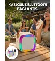 Karaoke Mikrofon Hoparlör Seti 6 Saat Kullanım Süresi Yeni Nesil