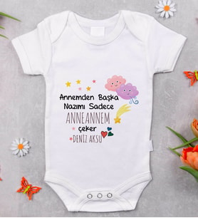 BK Kids İsimli Anneannem Tasarımlı Bebek Body Zıbın - Model 1