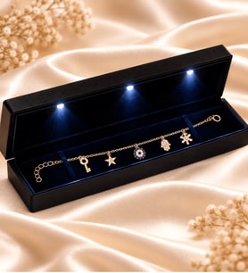 925 Ayar Gümüş Altın Kaplama Gold Şans Modeli Kadın Bileklik Premium Işıklı Takı Kutulu