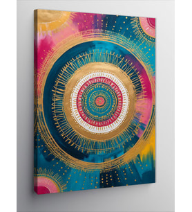 Kanvas Tablo Renkli Daire Mandala
