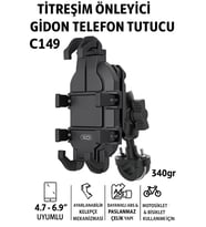 Titreşim Önleyici Gidon Telefon Tutucu Dayanıklı ABS Paslanmaz Çelik Yapı 4.7-6.9" Uyumlu