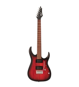 Cort X100 OPBB Elektro Gitar  Open Pore Black Cherry Burst - HH Manyetik