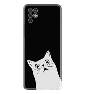 Infinix Note 10 Kılıf Resimli Desenli Silikon Platinium Series Şaşkın Kedi 1900