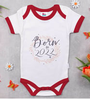 BK Kids Born To 2022 Tasarımlı Kırmızı Bebek Body Zıbın-1