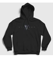 Presmono Unisex Beyaz Logo V2 Vikings Kapüşonlu Sweatshirt 221930tt (Siyah)