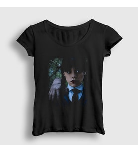 Presmono Kadın Siyah Thing And Wednesday Addams Family Addams Ailesi T-Shirt 366243tt