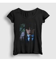 Presmono Kadın Siyah Thing And Wednesday Addams Family Addams Ailesi T-Shirt 366243tt