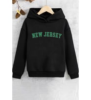 Çocuk New Jersey Baskılı Sweatshirt (Siyah)