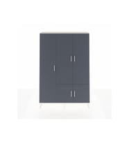 Arges Dolap 7 Raflı 5 Kapaklı Tek Askılı 132x30x195 Aytaşı-Antrasit/Çam