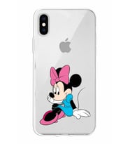 Apple iPhone XS Uyumlu Kapak Minnie Mouse Tasarımlı Şeffaf Silikon Kılıf