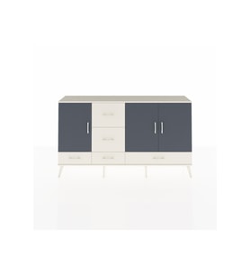 Arges Konsol 4 Raflı 5 Çekmeceli 3 Kapaklı 176x30x99 Aytaşı-Antrasit/Aytaşı