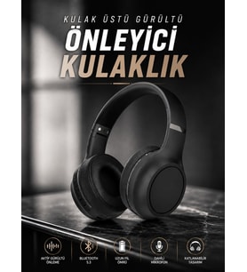 Kulak Üstü Kablosuz Bluetooth Kulaklık Gürültü Önleyici Ayarlanabilir