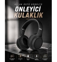 Kulak Üstü Kablosuz Bluetooth Kulaklık Gürültü Önleyici Ayarlanabilir