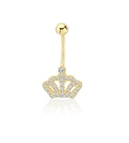 Altın Taşlı Taç Piercing (Gold)