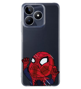 Realme C53 Uyumlu Örümcek Adam Desenli Şeffaf Telefon Kılıfı
