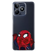 Realme C53 Uyumlu Örümcek Adam Desenli Şeffaf Telefon Kılıfı
