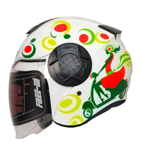 Motosiklet Yarım Kask Double Güneş Vizörlü Sertifikalı Abs Material Spring Women