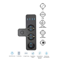 Akım Korumalı 3'lü Soket Termal Akım Korumalı Çocuk Korumalı Isıya Dayanaklı 3 xUSB 1xTYPE-C 20W (Siyah)