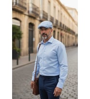 Açık Mavi Yazlık London Kasket Şapka İtlyan Kalıp Kasket