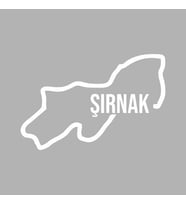 Şırnak Harita Araba Sticker siyah 17x12 CM (Beyaz)
